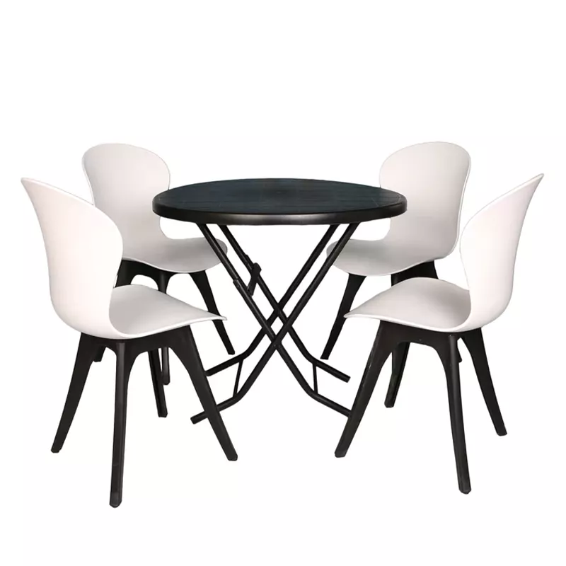 میز و صندلی ناهارخوری چهار نفره مدل ماهور ایبر گلاس پایه پلاستیکیTGM