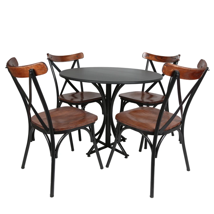 میز و صندلی ناهارخوری چهار نفره مدل تونت لهستانی پایه فلزی GM